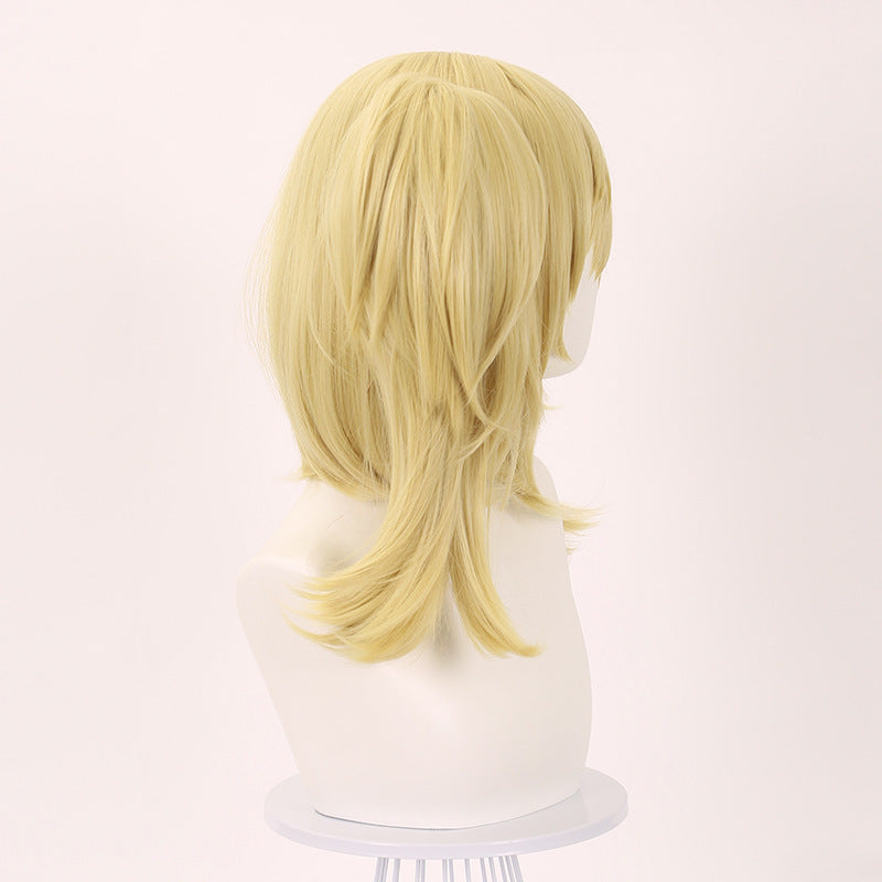 Lingqi Absolute Zone Zero Bernice White COS Wig Card Double Ponytail Split Tiger Mouth Clip Artificial Scalp Top