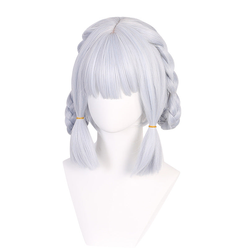 Ling Qi Genshin Impact Kamisato Ayaka Cos Wig New Skin Letter from Hanatoki Simulated Long Scalp Twist Braid