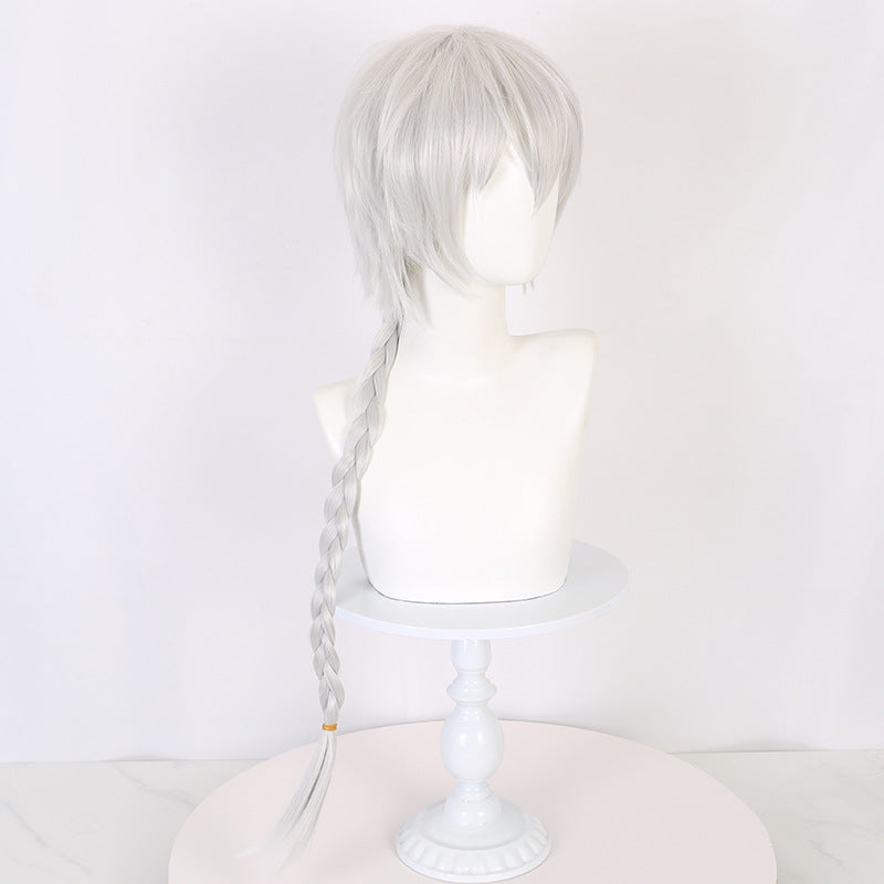 Ling Qi Writer Wild Dog Nikolai Gogol Gogol Cos Wig Special light silver cyan wig