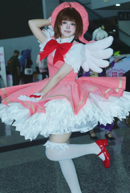 Sakura Complete Set With Wings Cosplay Costume Outfit, Anime Events, Character Outfit