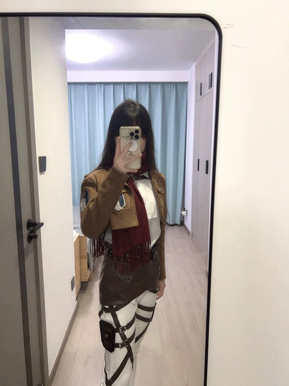 AoT Survey Corps Mikasa Levi Hange Eren Armin, Cosplay Costume Outfit, Anime Events, Character Outfit