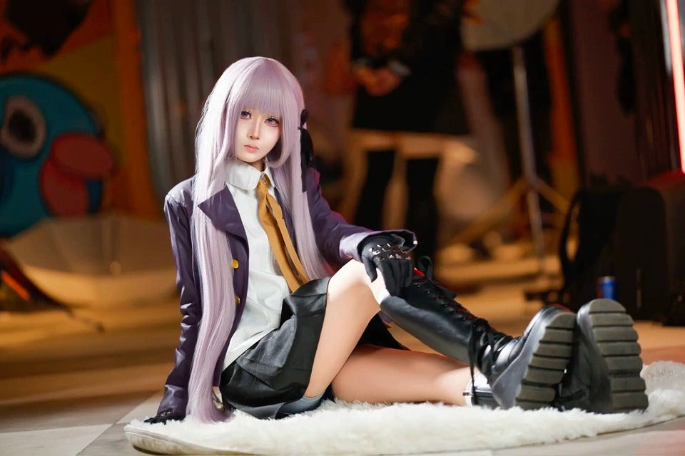 Kyoko Kirigiri Purple Suit Cosplay Costume Outfit, Anime Events, Character Outfit