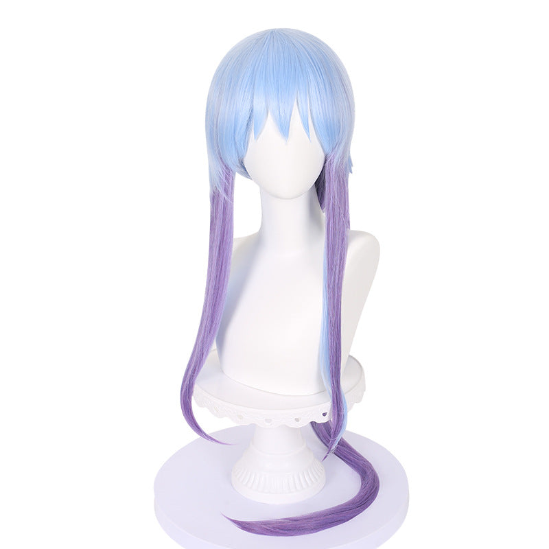 Ling Qi Ark of Tomorrow New Operator Water Moon Cos Wig Artificial Scalp Gradient Lengthened Ponytail