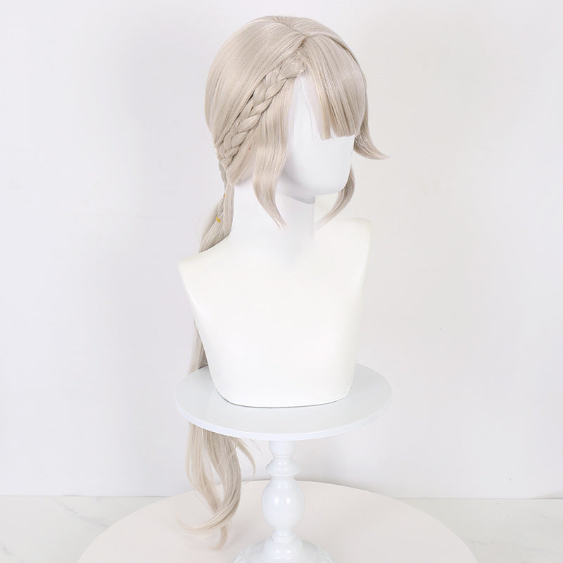 Lingqi Genshin Impact Lynette cos wig side braids long hair highlight dye imitation scalp factory direct sales