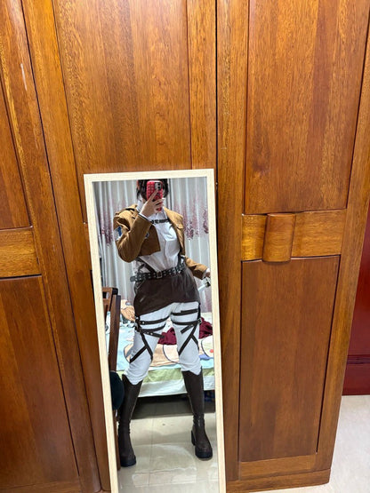 AoT Survey Corps Mikasa Levi Hange Eren Armin, Cosplay Costume Outfit, Anime Events, Character Outfit