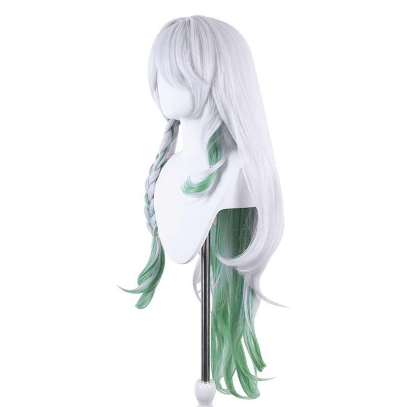 Lingqi Genshin Daci Tree King cos wig grass god silicone simulation scalp big curly hair highlights