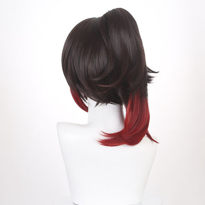 Ling Qi Honkai Star Dome Railway Cloud Stop Cos Wig Gradient Single Ponytail Tiger Mouth Clip Cosplay Wig