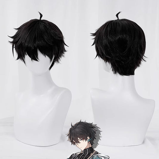 Ling Qi Honkai Star Dome Railway Danheng Cos Wig Black Styling Short Hair Spot