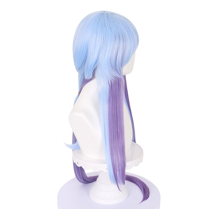 Ling Qi Ark of Tomorrow New Operator Water Moon Cos Wig Artificial Scalp Gradient Lengthened Ponytail