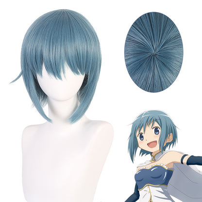 Magical girl Madoka Miki Sayaka Light blue short hair styling short hair cos wig