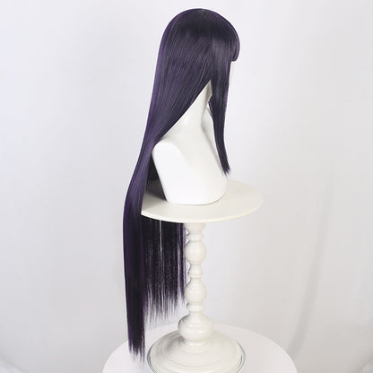 Ling Qi Naruto Hinata Hinata cos wig female dark blue costume long straight hair wind spread Hinata