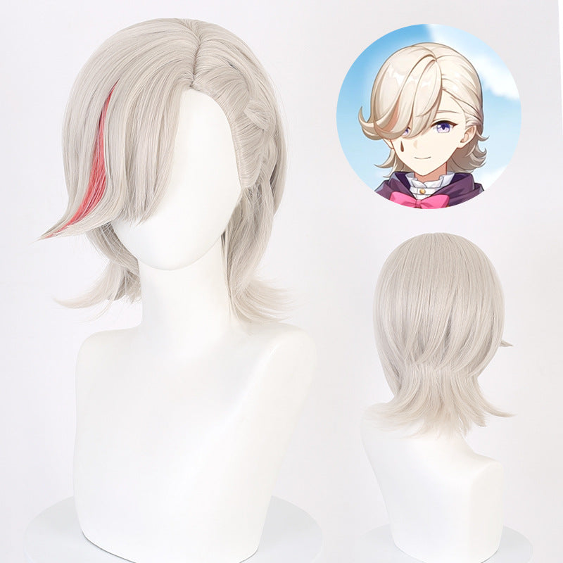 Lingqi Genshin Impact Linette Linny COS Wig Artificial Scalp Pick Dye Short Hair Factory Direct Sales