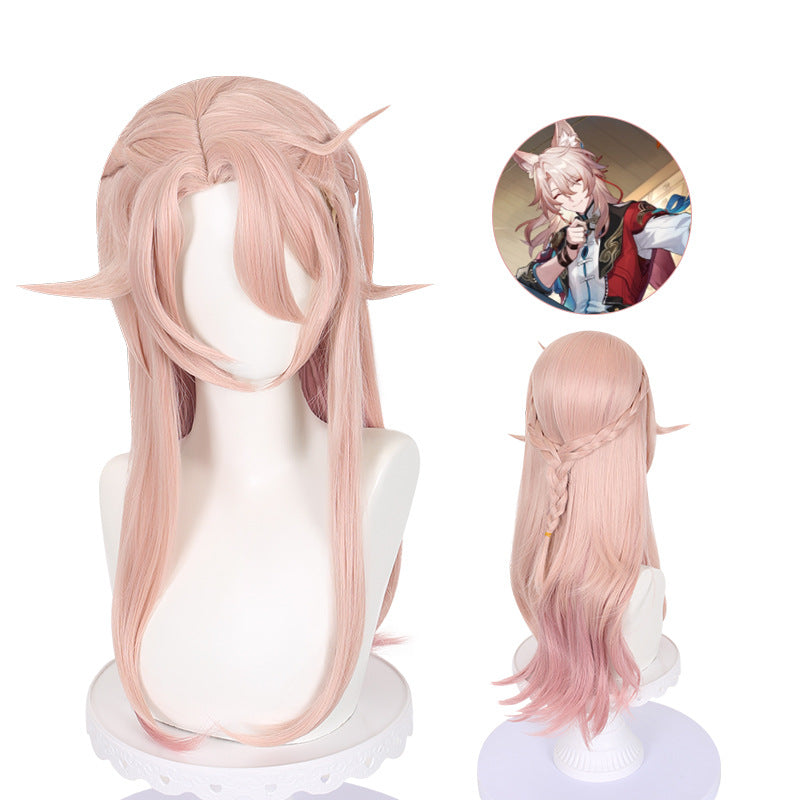 Lingqi Honkai Star Dome Railway Jiaoqiu cos wig special pink long hair artificial scalp factory direct sales