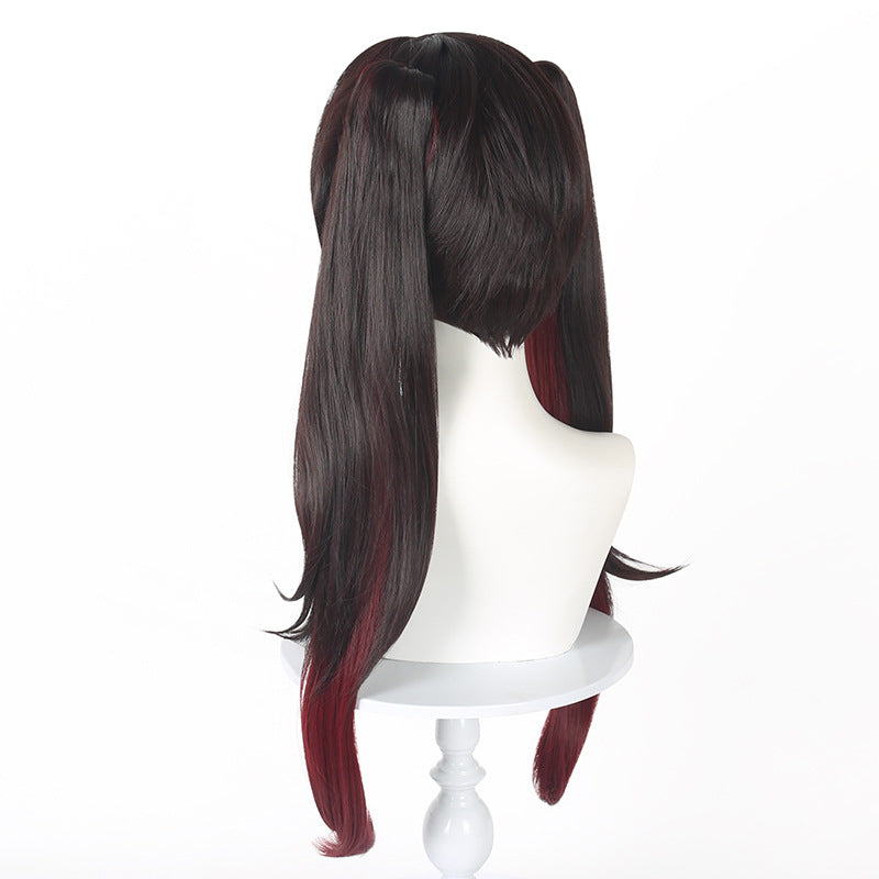 Lingqi Honkai Star Dome Railway fireworks cos wig scalp top tiger mouth clip ponytail gradient factory direct sales