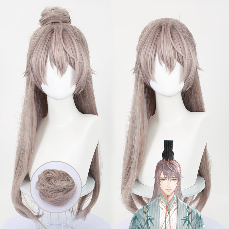 Ling Qi Codename Yuan Ji cos wig tiger mouth clip hair bag game cosplay wig simulation scalp top