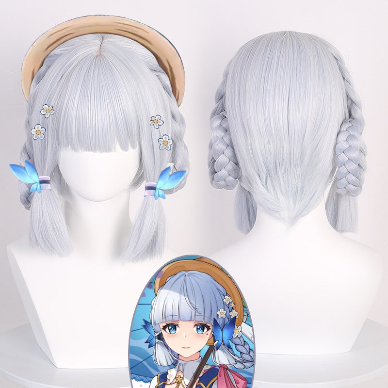 Ling Qi Genshin Impact Kamisato Ayaka Cos Wig New Skin Letter from Hanatoki Simulated Long Scalp Twist Braid