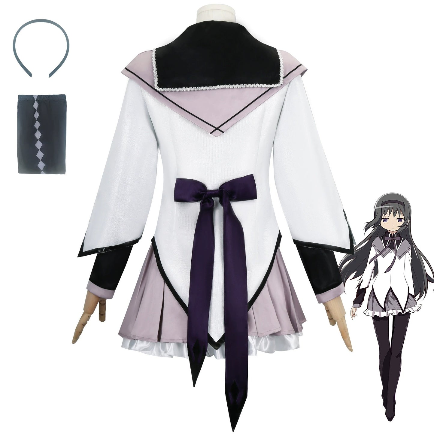 Puella Magi Madoka Magica Homura Akemi Cosplay Costume Outfit Anime Expo Con Halloween