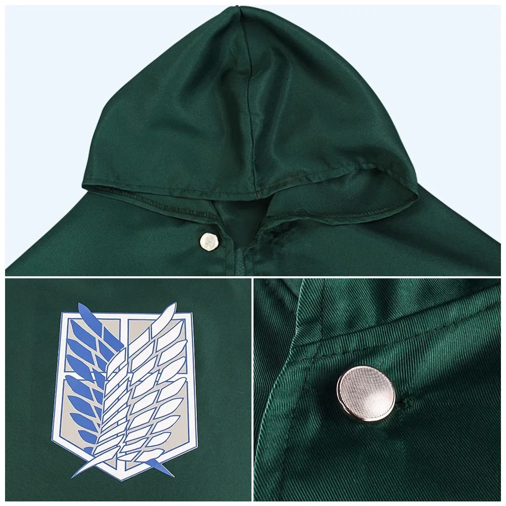 Levi Ackerman Attack on Titan Cloak Cosplay Costume Outfit Anime Expo Con Halloween