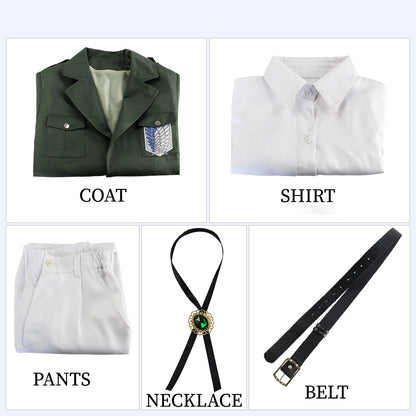 Attack On Titan Levi Ackerman Soldier Cosplay Costume Outfit Anime Expo Con Halloween