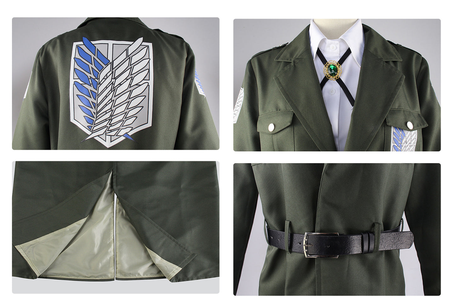 Attack On Titan Levi Ackerman Soldier Cosplay Costume Outfit Anime Expo Con Halloween