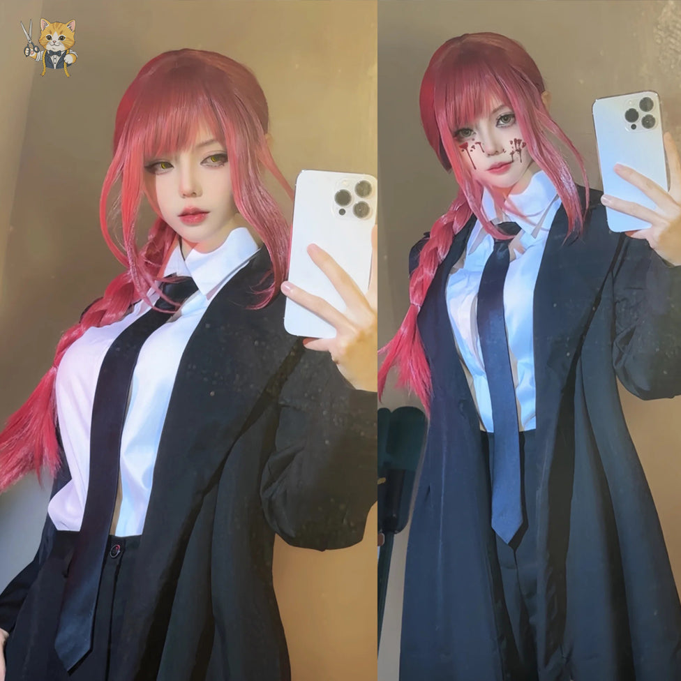 Makima Full Set with Trench Coat, Cosplay Costume Outfit, Anime Events, Character Outfit