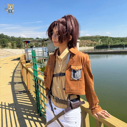 AoT Survey Corps Mikasa Levi Hange Eren Armin, Cosplay Costume Outfit, Anime Events, Character Outfit