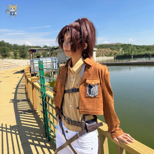 AoT Survey Corps Mikasa Levi Hange Eren Armin, Cosplay Costume Outfit, Anime Events, Character Outfit