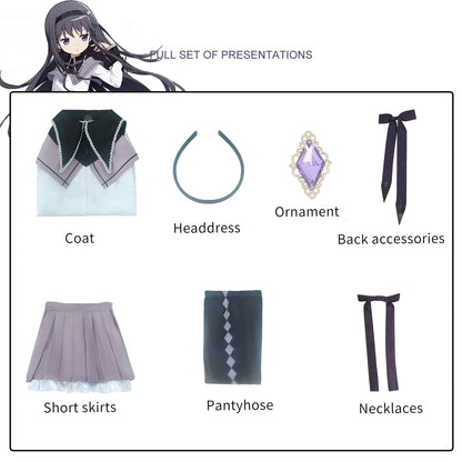 Puella Magi Madoka Magica Homura Akemi Cosplay Costume Outfit Anime Expo Con Halloween