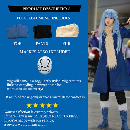 Rimuru Tempest Fur Jacket, Cosplay Costume Outfit, Anime Events, Character Outfit