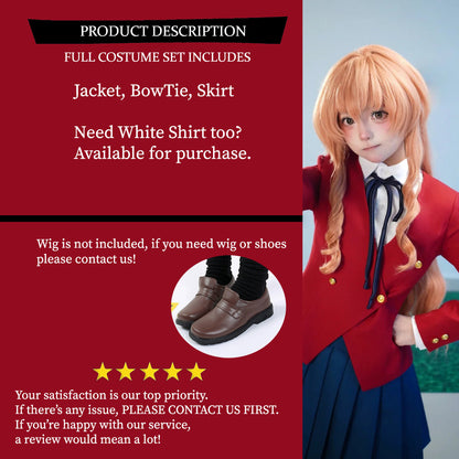 Tiger Dragon Toradora Cosplay Costume Outfit, Anime Events, Character Outfit