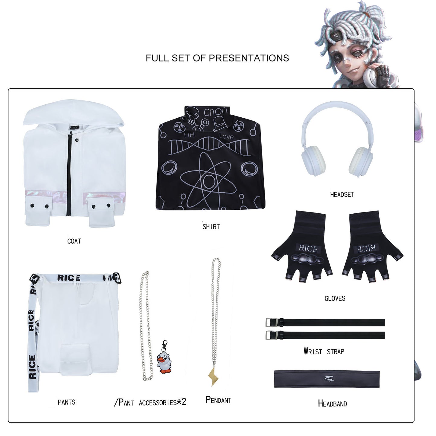 Identity V Prisoner Luca Balsa Cosplay Costume Outfit Anime Expo Con Halloween