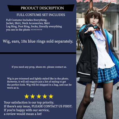 Amiya Costume Outfit, Anime Events, Character Outfit