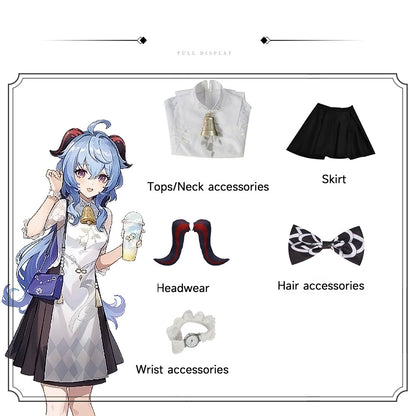 Genshin Impact Ganyu Cosplay Costume Outfit Anime Expo Con Halloween
