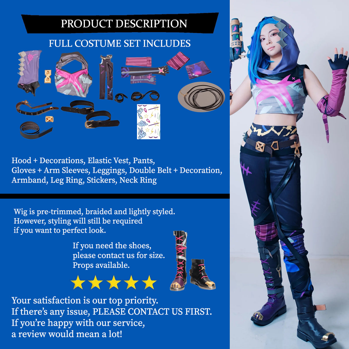 Jinx Season 2 Cosplay Costume Outfit, Anime Events, Character Outfit