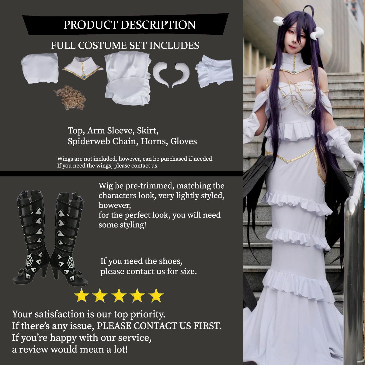 Albedo Cosplay Costume Outfit, Anime Events, Character Outfit