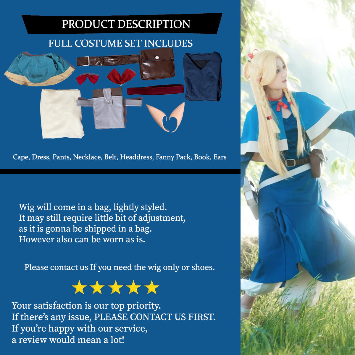 Marcille Donato Cosplay Costume Outfit, Anime Events, Character Outfit