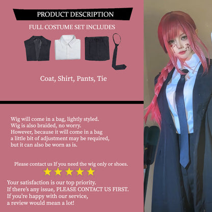 Makima Full Set with Trench Coat, Cosplay Costume Outfit, Anime Events, Character Outfit