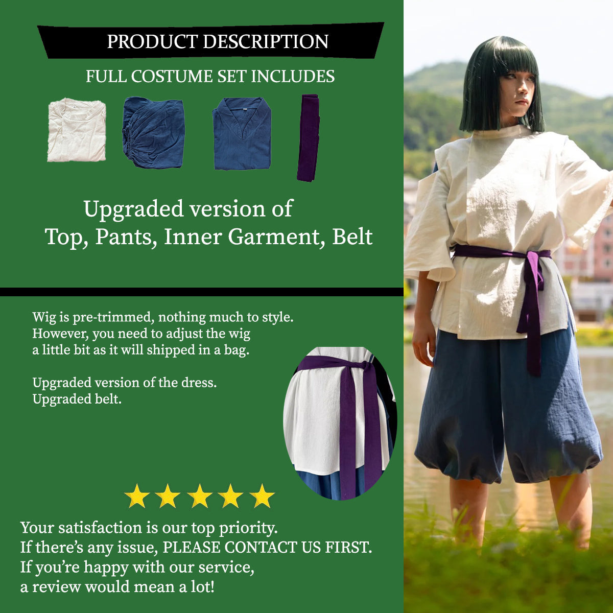 Haku and Chihiro Cosplay Costume Outfit, Anime Events, Character Outfit