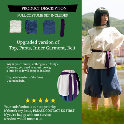 Haku and Chihiro Cosplay Costume Outfit, Anime Events, Character Outfit