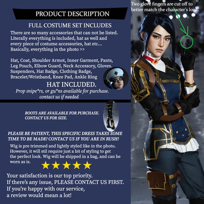Caitlyn Arcane Costume Outfit, Anime Events, Character Outfit