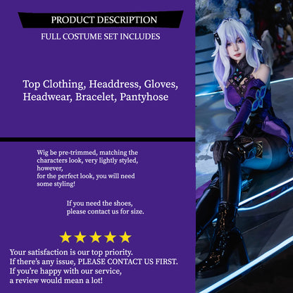 Black Swan Honkai Cosplay Costume Outfit, Anime Events, Character Outfit