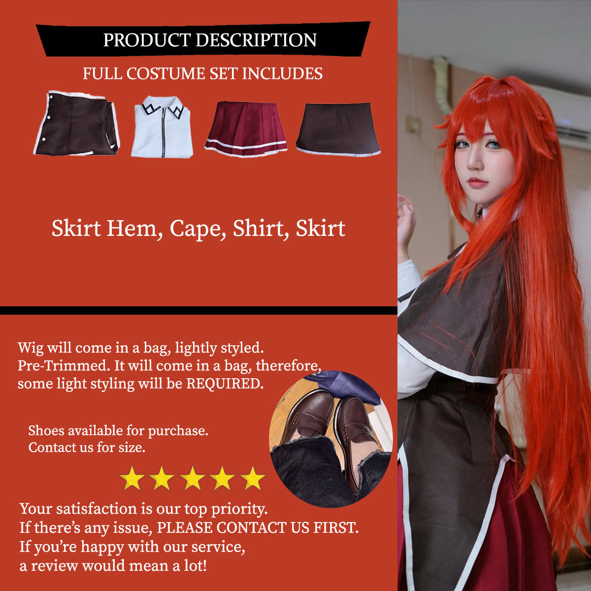 Rias Gremory High School D-xD Cosplay Costume Outfit, Anime Events, Character Outfit